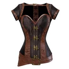 Corsets and Bustiers Women Sexy Steampunk Pirate Boned Corselete Vintage Retro Burlesque Vest Set Rockabilly Cosplay Halloween 2024 - buy cheap