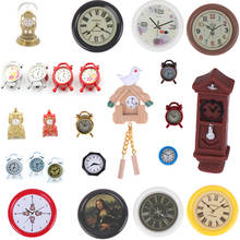 Reloj de pared en miniatura para casa de muñecas, accesorios de decoración del hogar a escala 1:12, muebles de juguete 2024 - compra barato