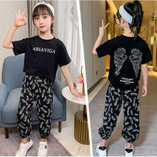 Teenage Girls Clothes Set Wings T Shirt + Loose Pants Two Pieces Summer Clothing suit for Kids Girl 4T 6 7 8 9 10 11 12 13 Years 2024 - buy cheap