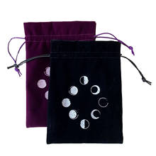 13x18CM Velvet Moon Phase Tarots Storage Bag Oracle Card Witch Divination Accessories Board Games Deck Table Game Bags 2024 - buy cheap