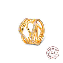 Блестящее закрученное кольцо с линиями femme 925 пробы Серебряное обручальное кольцо для женщин Оригинальное модное ювелирное изделие anillos Бесплатная доставка 2024 - купить недорого