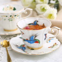 Taza de café de hueso de lujo pequeña pastoral de estilo europeo, taza de té de la tarde inglesa de cerámica, taza de estilo nórdico, taza de té de flores 2024 - compra barato