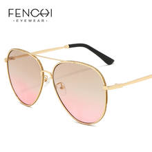 FENCHI Sunglasses Women 2020 Glitter Powder Luxury Brand Retro Pink Pilot Sun Glasses Driving Eyewear Female Oculos De Sol 2024 - buy cheap