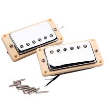 Set Of Double Coil Humbucker Pickup Electric Guitar Neck&Bridge Pickup Chrome With Yellow Frame Fit Lp Guitar 2024 - buy cheap