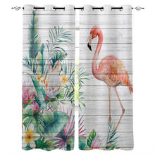 Flamingo Tropical Plant Leaf Window Interior Curtain Valance Door Room Drape for Kitchen Living Room Bedroom Decoration Curtains 2024 - buy cheap
