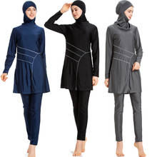 Traje de baño islámico para mujer musulmana, con capucha Burkini Hijab, modesto, para Surf, deportivo, conjuntos de 3 piezas, 2020 2024 - compra barato