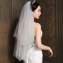 Wedding Veil  Two-Layer Short  Wedding Veils with Comb Cheap Bridal Veil 2024 - buy cheap