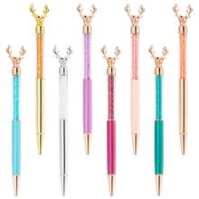20pcs/lot Wholesale Beautiful Metal Gift ball Pen Deer Head Pen Custom Logo Crystal ballpoint Pen 2024 - buy cheap