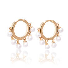 MxGxFam-pendientes colgantes con perlas para mujer, joyería de moda, 18 k/Blanco/oro rosa 2024 - compra barato