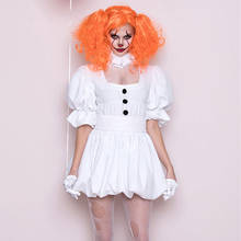 Fantasia gótica fantasma de noiva + peruca, conjunto feminino branco, traje de halloween, cosplay de vampiro, carnaval 2024 - compre barato