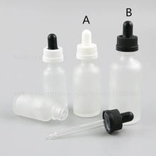 15pcs Frosted Clear Glass essential oil e liquid Refillable Bottle with white black dropper 5ml 10ml 15ml 20ml 30ml 50ml 100ml 2024 - buy cheap