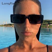 Pequeno retro retângulo fino frame óculos de sol uv400 homens mulheres sexy senhoras transparente óculos de sol feminino preto lente 2024 - compre barato