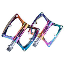 Arco-íris mtb pedal da bicicleta ultraleve liga de alumínio rolamento plataforma antiderrapante pedais coloridos para bmx mountain bike acessórios 2024 - compre barato