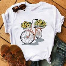 Harajuku-Camiseta Vintage de girasoles para mujer, camisetas estéticas suaves de manga corta, ropa Kawaii 2024 - compra barato