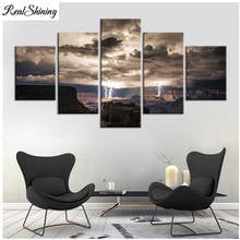 5 peças diamante bordado raios nuvens paisagem natureza selvagem 5d pintura de diamante completo broca mosaico ponto de cruz f858 2024 - compre barato