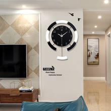 European Minimalist Creative Swing Wall Clock Modern Home Wooden Living Room Mute Clock Fashion Decorative Quartz Clock Hot Gift 2024 - buy cheap