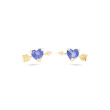 Minimal Delicate Dainty 100% 925 Sterling Silver Jewelry Cute Lovely Blue Heart CZ Arrow Mini Girl Women Stud Earring 925 2024 - buy cheap