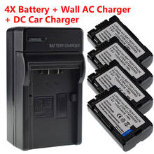 4 baterias + carregador de parede ac + plugue de carro para panasonic partes d08a/1b d110 d120 d120a chassis gs2 gs9 gs12 gs14 2024 - compre barato