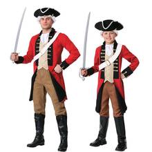 Halloween Costume Party Adult Children European British Military Officer Captain Cosplay Costume 2024 - buy cheap