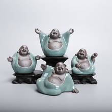 F Zen Maitreya Buddha Tea Ornament Exquisite Creative Geware Can Raise Tea Art Ceramic Ornament Kung Fu Tea Ceremony Accessories 2024 - buy cheap