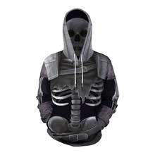 Novo esqueleto horror Cosplay Halloween roupas traje cabeça capuz da camisola dos desenhos animados anime unisex mulheres 2024 - compre barato