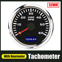 52mm Electrical Tachometer Gauge 3000,4000,6000,8000RPM For Diesel Motor Engine Red Backlit Rev Counter with Hour Meter 12V/24V 2024 - buy cheap