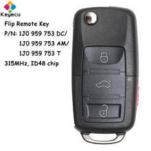 KEYECU-mando a distancia plegable/abatible para coche, llavero para Volkswagen FCC: 1J0 315 959 DC/ AM/ T, con Chip ID48, 3 1/ 4 Btn, 753 MHz 2024 - compra barato