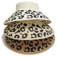 Chapéu de palha anti-uv praia verão sombreamento viseira chapéu moda vazio chapéu de palha 2024 - compre barato
