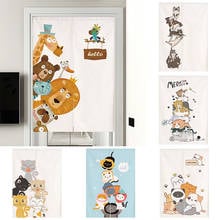 Cortina de tela decorativa para puerta de dormitorio, cortina de medio Panel de partición con dibujos de animales, para decoración del hogar 2024 - compra barato