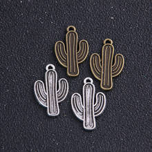12pcs 16*26mm Metal Alloy Two Color Cactus Charms Plant Pendants For Jewelry Making DIY Handmade Craft 2024 - buy cheap