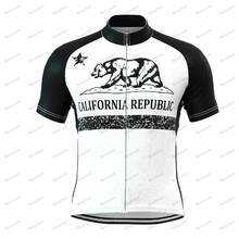 Jersey de ciclismo de manga corta para hombre, ropa de ciclismo de verano, color negro, california, triangulación de envíos 2024 - compra barato