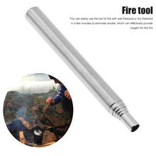 2PCS/Set Gear Fire Bellows Collapsible Outdoor Blow Fire Tube Stainless Steel Telescopic Blowing Fire Pipe #30 2024 - buy cheap