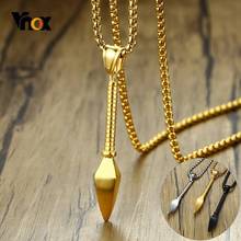 Vnox Indigenous tribal spear Pendants for Men Gold Tone Stainless Steel Tough Man Necklaces Bohemia Punk Collier Jewelry 2024 - buy cheap