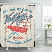 Cortina de ducha con signo Hawaiano para Surf, cortina de poliéster impermeable para Surf, playa, Tropical, Vintage, 72x78 pulgadas 2024 - compra barato