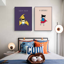 Pintura en lienzo minimalista de chica traviesa nórdica, carteles e impresión de dibujos animados, sala de estar de pared para imágenes artísticas, dormitorio de niños, pasillo 2024 - compra barato