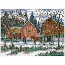 Snowy sunday patterns Counted Cross Stitch 11CT 14CT 18CT  DIY Cross Stitch Kits Embroidery Needlework Sets home decor 2024 - buy cheap