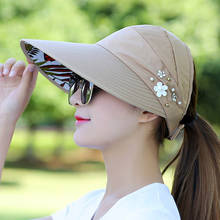 Летние солнцезащитные шляпы 2019 новые женские складные солнцезащитные шляпы с защитой от ультрафиолета, козырек, Солнцезащитная Гибкая шляпа, пляжные шляпы с защитой от солнца 2024 - купить недорого