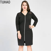 Tuhao-vestido de zíper preto feminino, primavera/verão, vestido para mãe e mãe, manga longa, tamanho grande, 8xg, 7xg, 6xg, 5xl, wm48, 2020 2024 - compre barato