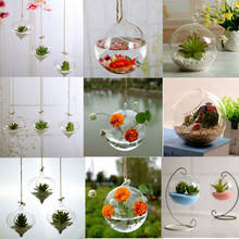 Vaso de vidro para jardim doméstico, transparente, redondo, flor de vidro, suporte de terrário, recipiente de paisagem, aquário, tigela de peixe 2024 - compre barato