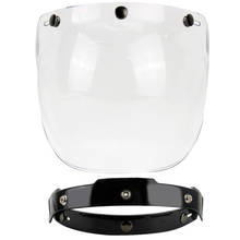 Viseira de capacete de 3 travas, viseira vintage retrô para capacete de motocicleta, com escudo bolha, lentes para casco 2024 - compre barato