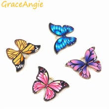 10pcs Alloy Animal charms necklace Enamel Gold Butterfly Pendant Charm Women DIY Jewelry Making Bracelet Crafts Necklace 22*16mm 2024 - buy cheap