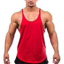 Simples stringer tanque topo homem canotte musculação tanktop algodão roupas de fitness y voltar ginásio sem mangas topo 2024 - compre barato