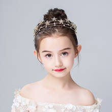 Elegent Gold Headbands Crystal Star Tiara Crowns Handmade Hairbands For Kids Children Hair Accessories Party Bridemaid Gifts 2024 - buy cheap