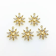 New Arrival! 20x17mm 50pcs Cubic Zirconia Flower Charm for Handmade Necklace/Earring DIY Parts,Jewelry Accessories Findings 2024 - buy cheap