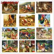 LIPHISFUN Full Drill Diamond Painting Handmade Embroidery Cross Stitch Square/round Home Decor Chicken rooster hen farm animals 2024 - buy cheap