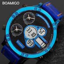BOAMIGO-reloj grande militar para hombre, cronógrafos deportivos, de cuarzo, LED, analógico, Digital, masculino 2024 - compra barato