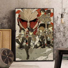 Attack On Titan Poster Japanese Anime canvas Print Clear HD Image Room Bar Family Art Painting Wall Sticker Child Room Bedroom 2024 - buy cheap