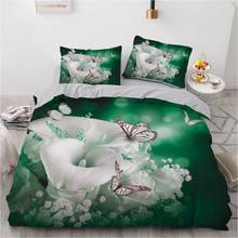 3D Bedding Set Custom Single Queen King Size 3PCS Duvet Cover Set Comforter/Quilt Pillow Case Green lily Home Textile 2024 - buy cheap