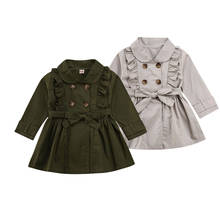 Пальто для маленьких девочек, повседневная куртка с длинными рукавами, плащ, ветровка, пальто, верхняя одежда, платье для детей 1-7 лет 2024 - купить недорого