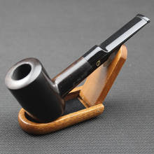 Accesorios para fumar hechos a mano, Pipa de madera de ébano de tabaco negro Natural, filtros de 10 Uds. 9mm + bolsa + soporte DB540 2024 - compra barato